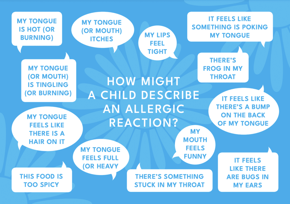 How a child might describe an allergic reaction